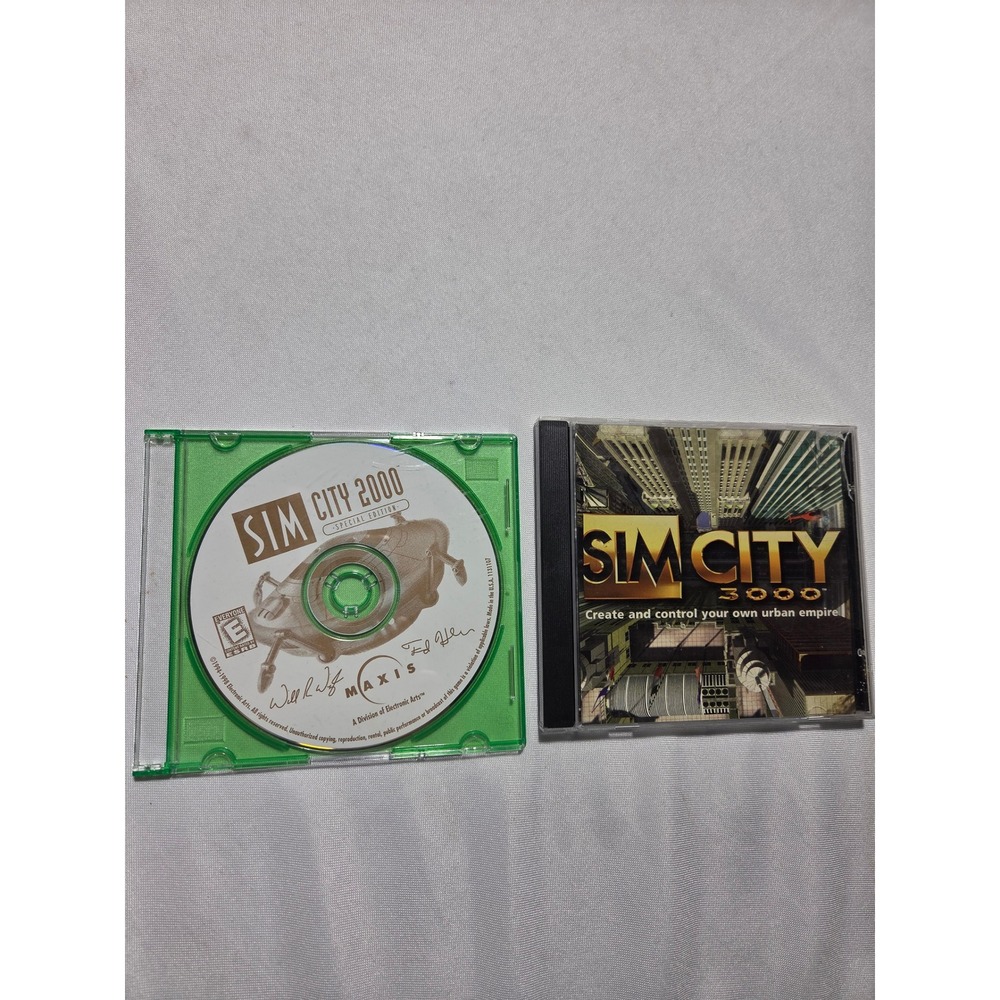 SimCity 3000 and SimCity 2000 Special Edition PC Games Bundle Maxis Vintage